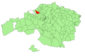 Localização do município de Berango na Biscaia