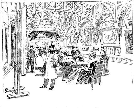 Blanchs konstsalong ved Kungsträdgården, o. 1890 (sv) hvor de to udstillinger Från Seinens strand og Opponenternas utställning fandt sted 1885