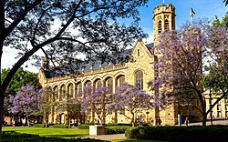 This is a photograph of the Bonython Hall at the University of Adelaide.