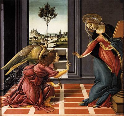 Cestello Annunciation, 1489–90, 150 x 156 cm, Uffizi