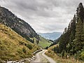 Uitzicht op de weg terug naar Breil/Brigels.