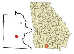Brooks County Georgia Incorporated and Unincorporated areas Quitman Highlighted.svg