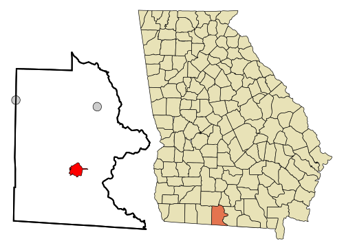 Location in Brooks County and the state of Georgia