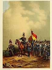 Painting of the Garde Civique at the end of the Belgian Revolution of 1831 by Jean-Baptiste Madou Bruxelles a travers les ages (1884) (14576755848).jpg