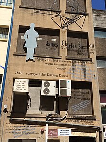 James Charles Burnett is commemorated with street art in Burnett Lane, Brisbane, 2015 Burnett Lane, Brisbane, 2015.JPG