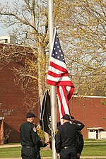 Flag Raising Ceremony by Police Academy at Camden County College in April 2011. CCC Flag Raising.JPG