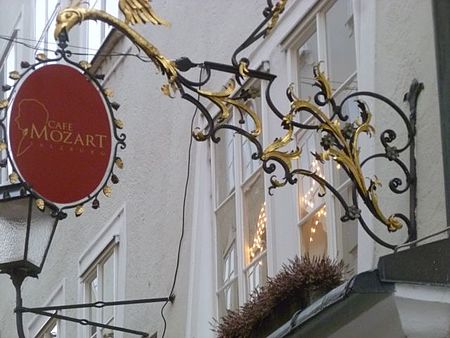 Café Mozart Schild