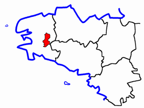 Kanton Châteauneuf-du-Faou na mapě regionu Bretaň