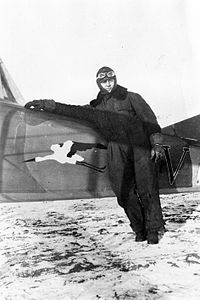 Phelps Collins, while with the French Escadrille 103, in front of Spad XII at Beauzée-sur-Aire, France