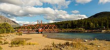 Caribou crossing bridge in Carcross