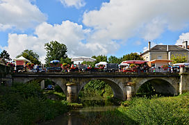 Bridge over the river Tude, Chalais, Charente, France., SW view