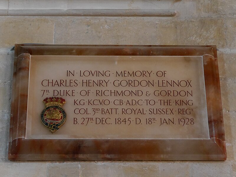 File:Charles Gordon-Lennox, 7th Duke of Richmond memorial, Chichester Cathedral, July 2015 01.jpg