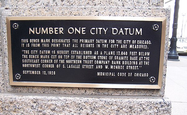 City of Chicago Datum Benchmark