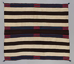 Wearing Blanket label QS:Len,"Wearing Blanket" label QS:Lhu,"Törzsfőnök takaró" , 1855-1860 Metropolitan Museum of Art, New York