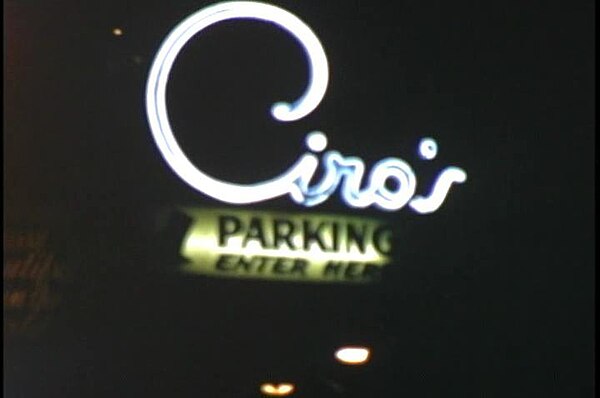 Ciro's neon sign, 1955