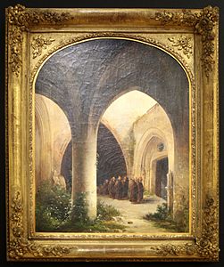 Cloître de Saint-Sever près de Rouen, 1835, Charles Caïus Renoux, musée Lambinet