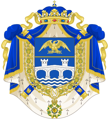 Bernadotte's arms as sovereign of Pontecorvo