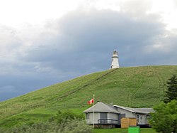 Lighthouse atop Pirot Hill overlooking Jackfish Lake