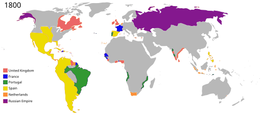 Empires coloniaux en 1800