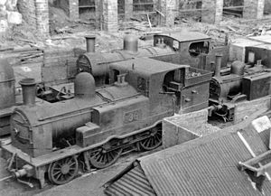 Cork 1 Albert Quay locomotives stored outside the ex-CB&SC station geograph-2230187-by-Ben-Brooksbank.jpg