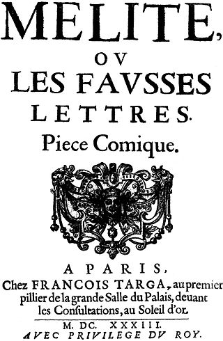 <i>Mélite</i> 1625 play by Pierre Corneille