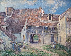 Alfred Sisley, Dvůr v St.-Mammes, 1884