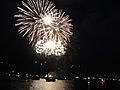 The 2011 firework display marking the end of Cowes Week 2011. The photographs were taken from the eastern-most point of Princes Green.