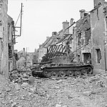 Überreste der Schlacht um Villers-Bocage (Teil der Operation Perch) im August 1944