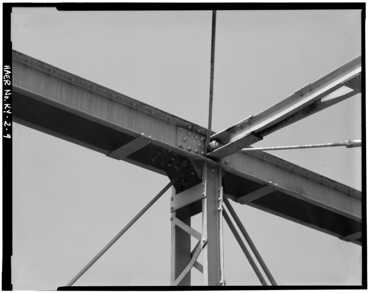 File:DETAIL VIEW OF TOP CHORD PIN-CONNECTED PANEL POINT - North Fork Bridge, Spanning North Fork of Licking River, Milford, Bracken County, KY HAER KY,12-MILF.V,1-9.tif