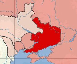 顿涅茨克 - 克里沃罗格共和国的地图的领土声称。