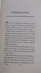 Introduction of an 1812 copy of "Elements of Chemical Philosophy"