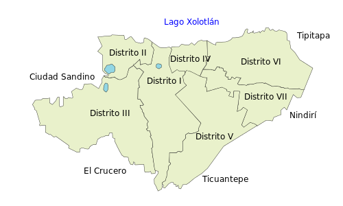 Distretti di Managua.svg