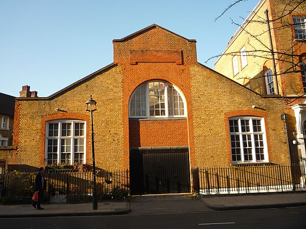 Former Drill Hall of 1st AA Divisional Signals in Regency Street, London SW1