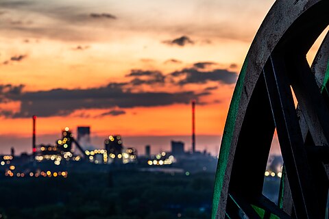 Blast furnace 5 in the Duisburg-Nord Landscape Park, Duisburg, North Rhine-Westphalia, Germany