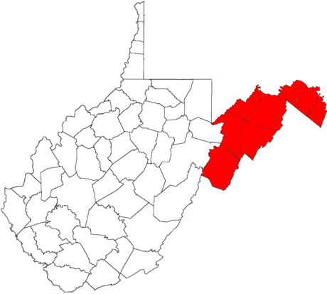 Eastern panhandle of West Virginia