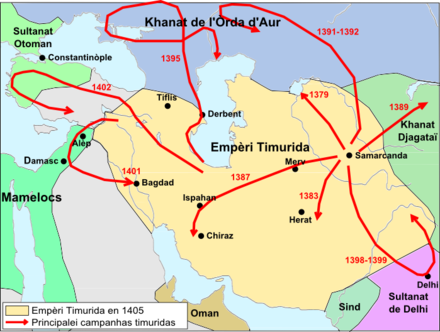 Timurid Empire at its greatest extent in 1405