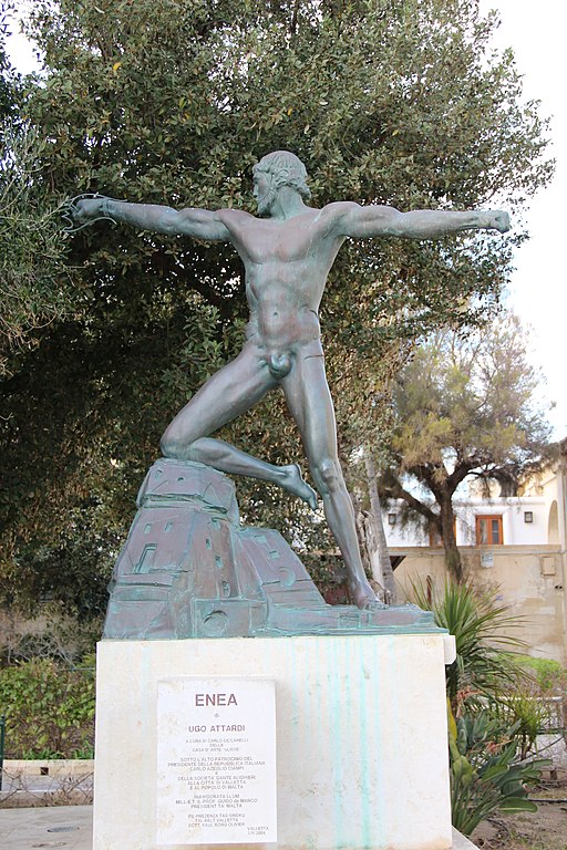 Enea statue in the Lower Barrakka Gardens - panoramio