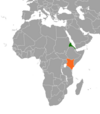 Location map for Eritrea and Kenya.