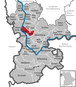 Läget för Erlenbach am Main i Landkreis Miltenberg