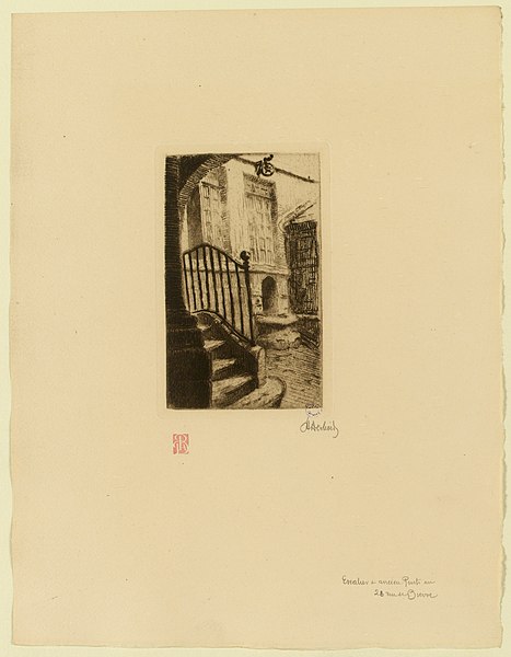 File:Escalier et ancien puits au 28 rue de Bièvre. G.11618.jpg