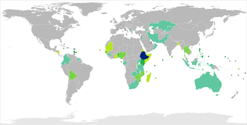 Visa requirements for Ethiopian citizens
.mw-parser-output .legend{page-break-inside:avoid;break-inside:avoid-column}.mw-parser-output .legend-color{display:inline-block;min-width:1.25em;height:1.25em;line-height:1.25;margin:1px 0;text-align:center;border:1px solid black;background-color:transparent;color:black}.mw-parser-output .legend-text{}
Ethiopia
Visa free access
Visa on arrival
eVisa
Visa available both on arrival or online (e Visa)
Visa required Ethiopian map.png