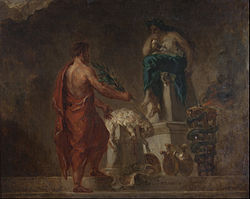 Eugène Delacroix - Lykurgos sa radí s Pýthiou