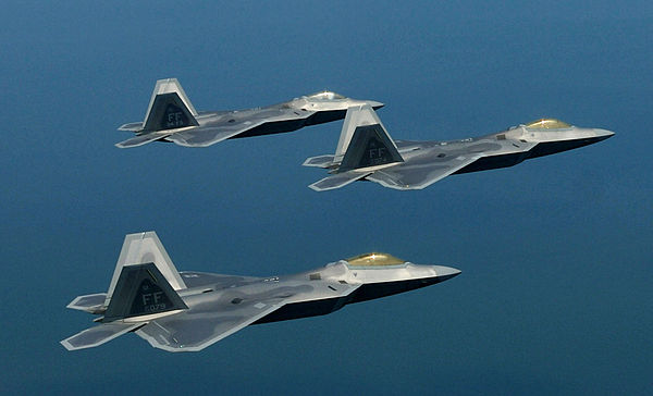 Formation of 1st Fighter Wing F-22 Raptors