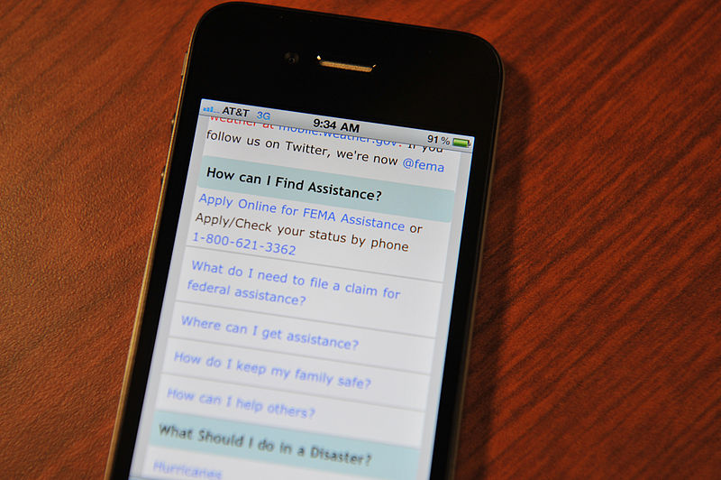 File:FEMA - 44808 - FEMA Mobile home page on a smart phone screen.jpg