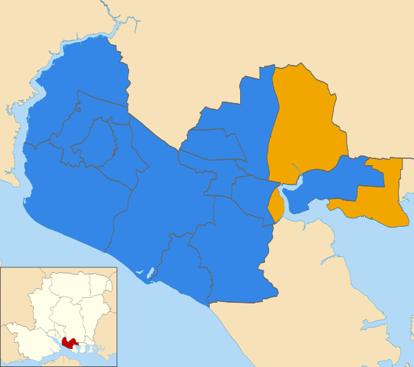 Fareham UK local election 2021 map.svg