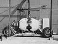 FM (Fat Man) unit being placed on trailer cradle in front of Assembly Building #2, 08/1945