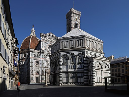 Firenze, piazza san giovanni e piazza del duomo durante il lockdown (2020)