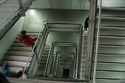 Picture looking down the stairwell of Baltic. The building has five main levels and 13 floors in total.