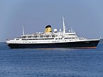 Farbfoto des Kreuzfahrtschiffes Funchal in Tallinn im August 2014.