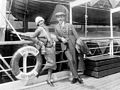 Greta Garbo & Mauritz Stiller on board the "S/S Drottningholm" in 1925